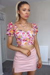 Leather Mini Skirt Yara - Pink